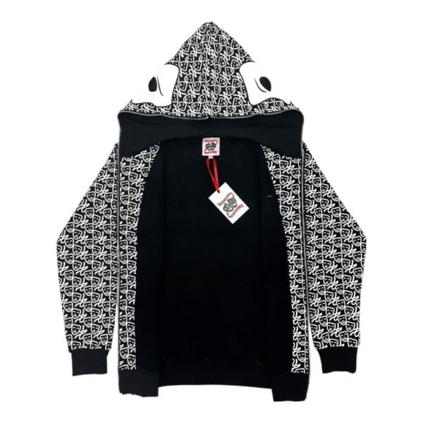 Asaali White Leather Mask Hoodie
