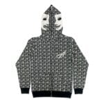 Asaali White Leather Mask Hoodie