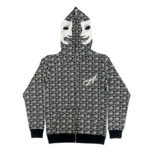 Asaali White Leather Mask Hoodie