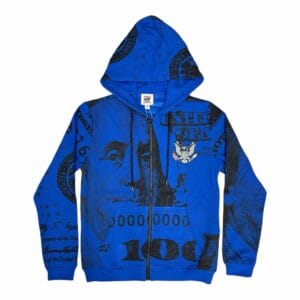Asaali Zip Up Royal Blue Hoodie
