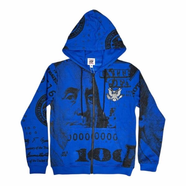 Asaali Zip Up Royal Blue Hoodie