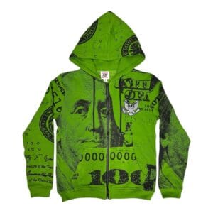 Asaali Zip Up Green Hoodie